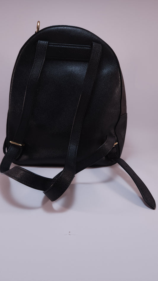 Mochila Coach Negra con Detalles en Café y Canvas