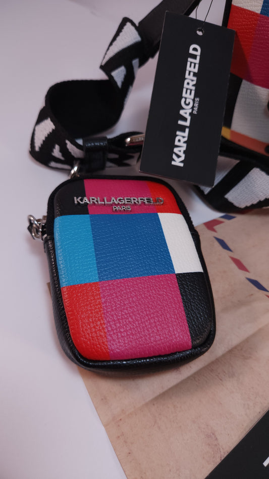 Bolsa Cruzada Karl Lagerfeld Maybelle Multicolor + Monedero – Nueva con Etiqueta - Dama