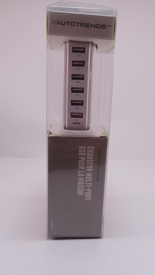 Cargador Múltiple USB Autotrends de 6 Puertos