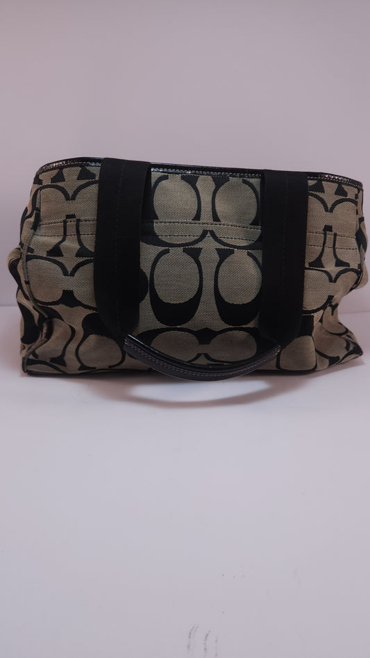 Bolsa Coach Monograma Beige con Negro