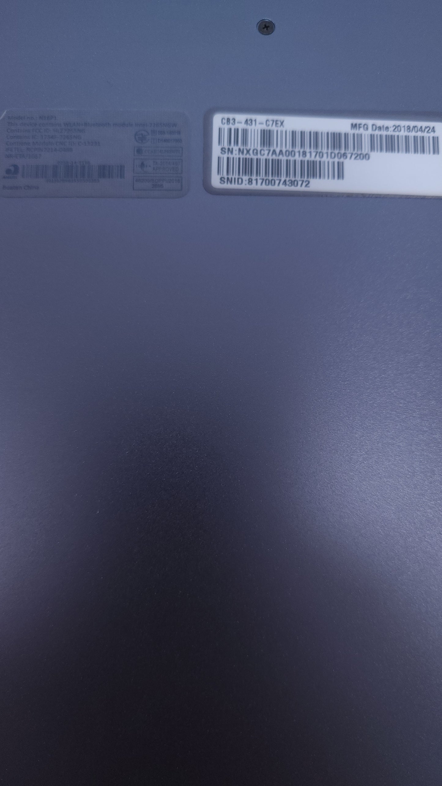 Laptop Acer Chromebook 14 CB3-431 Gris – 14 Intel Chrome OS