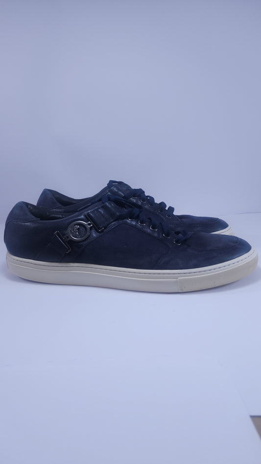 Tenis Versace Collection de Piel Azul Talla 13 US