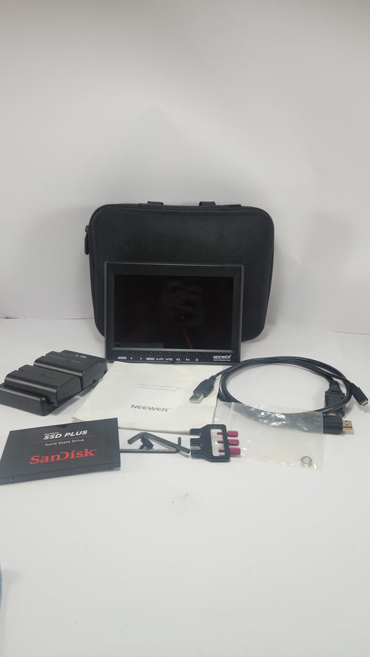 Monitor de Camara Profesional Neewer F100+ Accesorios