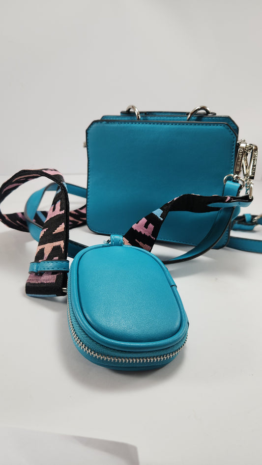 Steve Madden Blue Logo Strap Belt Bag