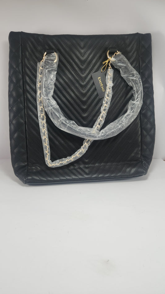 Bebe Samara Quilted Black Tote Bag