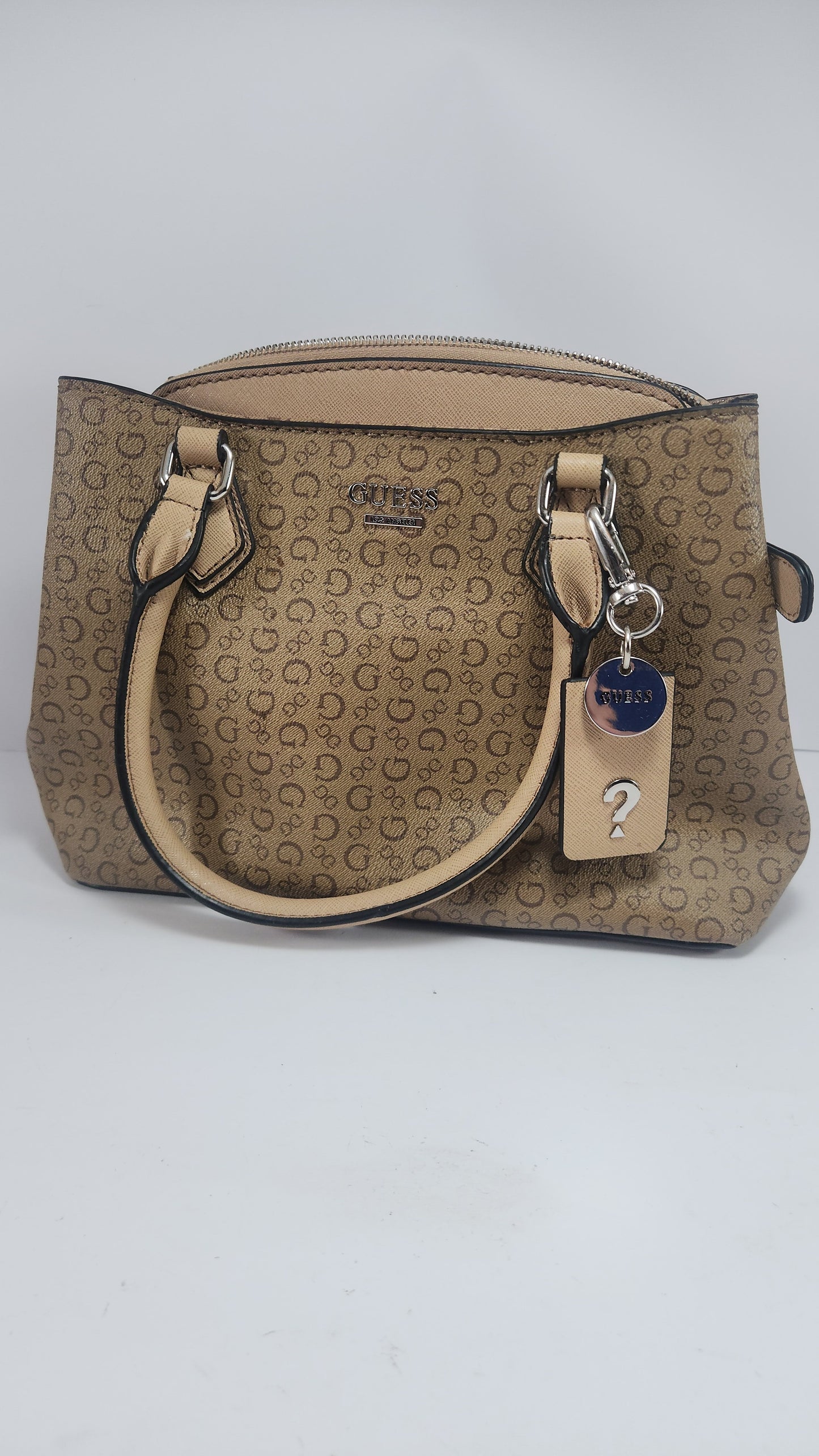 Guess Los Angeles Tan Logo Print Purse