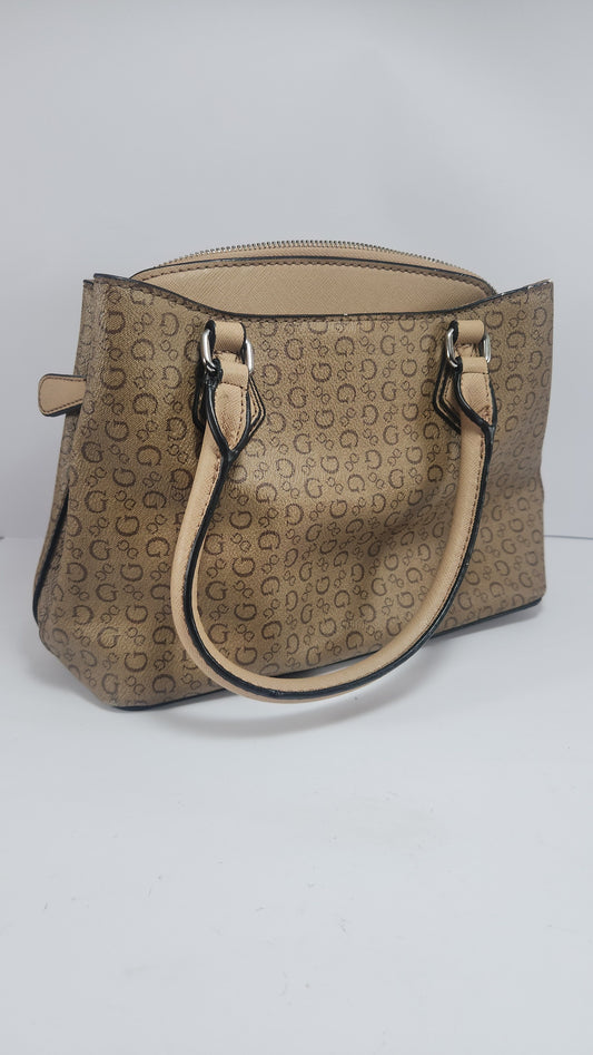 Guess Los Angeles Tan Logo Print Purse
