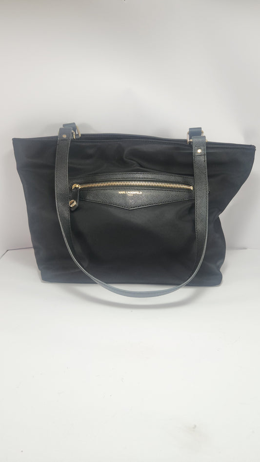 Karl Lagerfeld Paris Black Nylon Tote Bag
