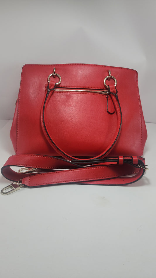 Guess Red Faux Leather Satchel