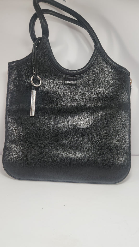 Calvin Klein Women's Black Saffiano Leather Shoulder Bag