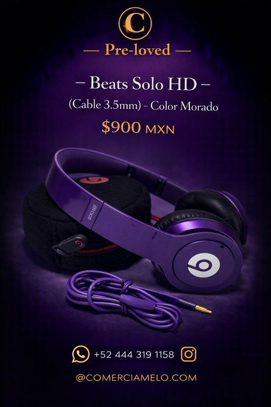 Beats Solo HD Color Morado (cable)