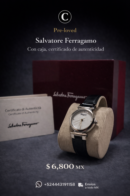 Reloj Salvatore Ferragamo Firenze Vintange - Correa de Piel- Mujer