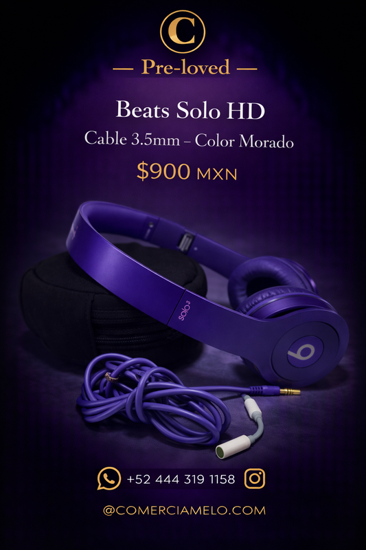 Beats Solo HD – Cable 3.5mm (Color Morado)