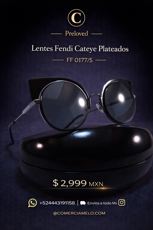 Lentes Fendi FF 0177/S Cateye Plateados