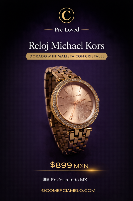 Reloj Michael Kors Dorado Minimalista con Cristales