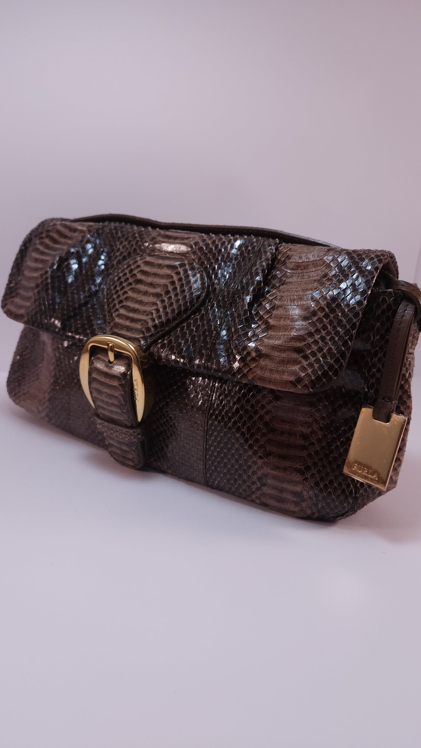 Bolsa de Mano Furla Estilo Pitón