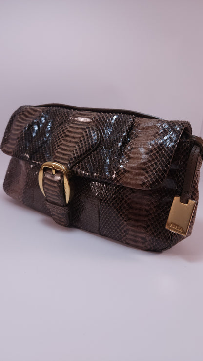 Bolsa de Mano Furla Estilo Pitón