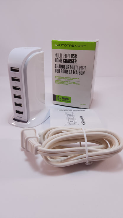Cargador Múltiple USB Autotrends de 6 Puertos