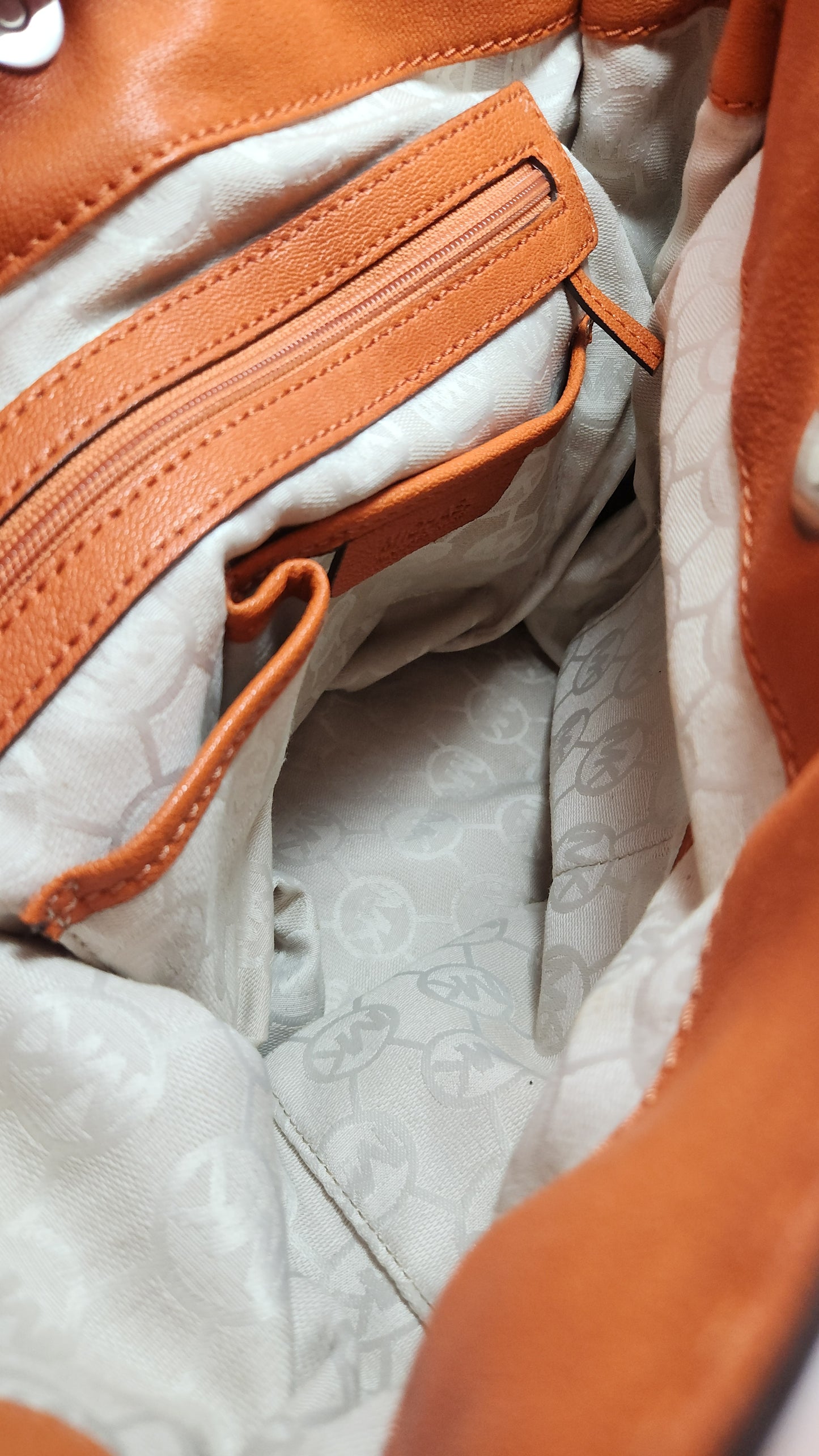 Bolsa Satchel Estructurada Michael Kors Naranja