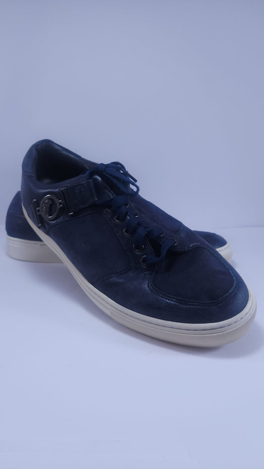 Tenis Versace Collection de Piel Azul Talla 13 US