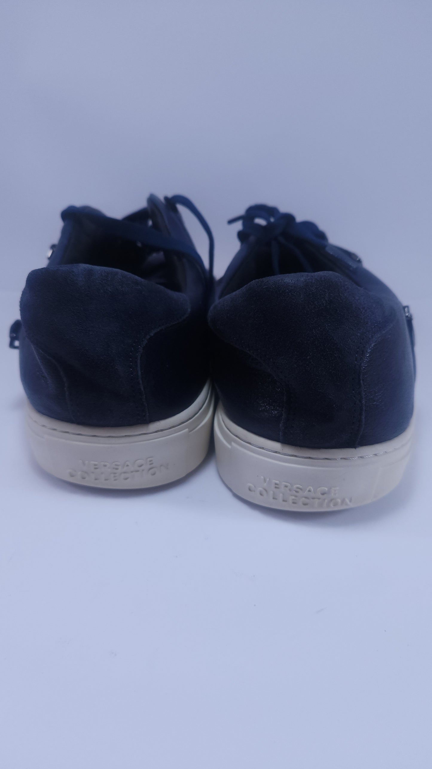 Tenis Versace Collection de Piel Azul Talla 13 US