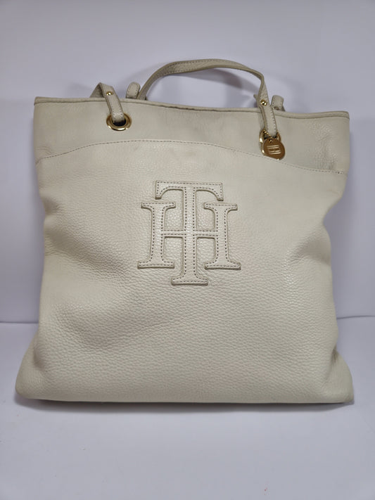 Bolsa Tommy Hilfiger de Hombro en Piel Color Crema