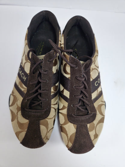 Tenis Coach Monograma Café Talla 5.5