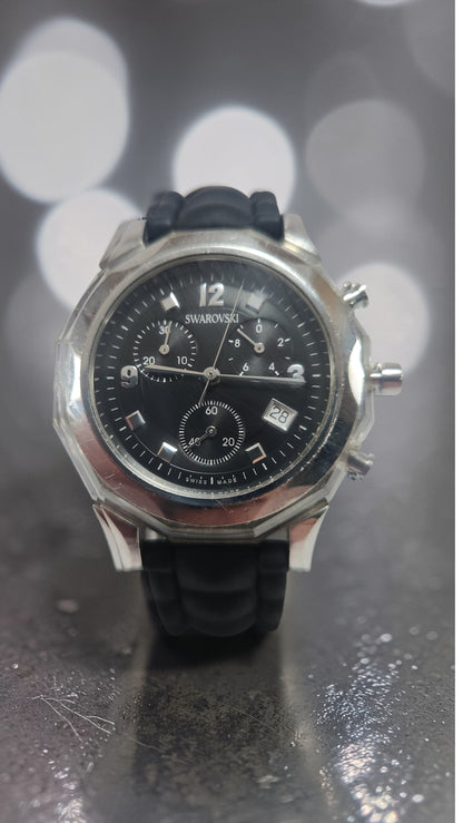 Reloj Swarovski Chronograph Black Dial – Swiss Made