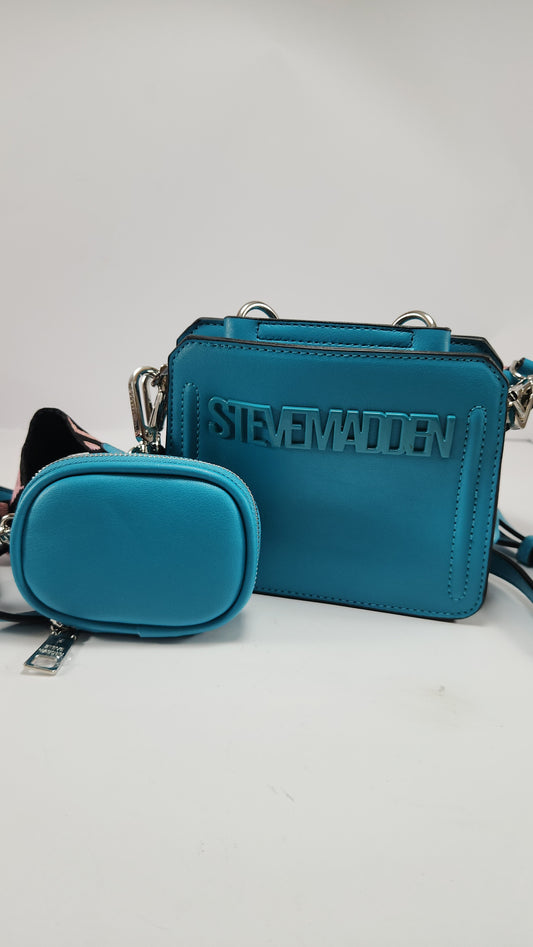 Steve Madden Blue Logo Strap Belt Bag