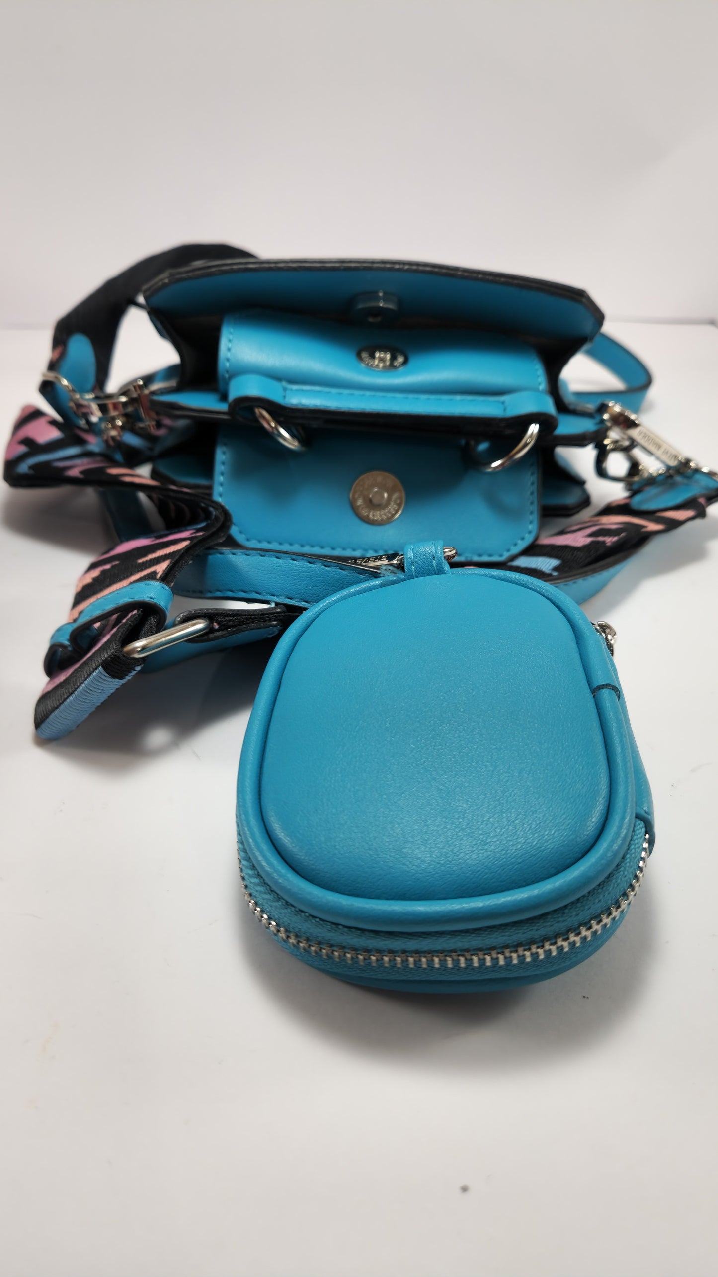 Steve Madden Blue Logo Strap Belt Bag