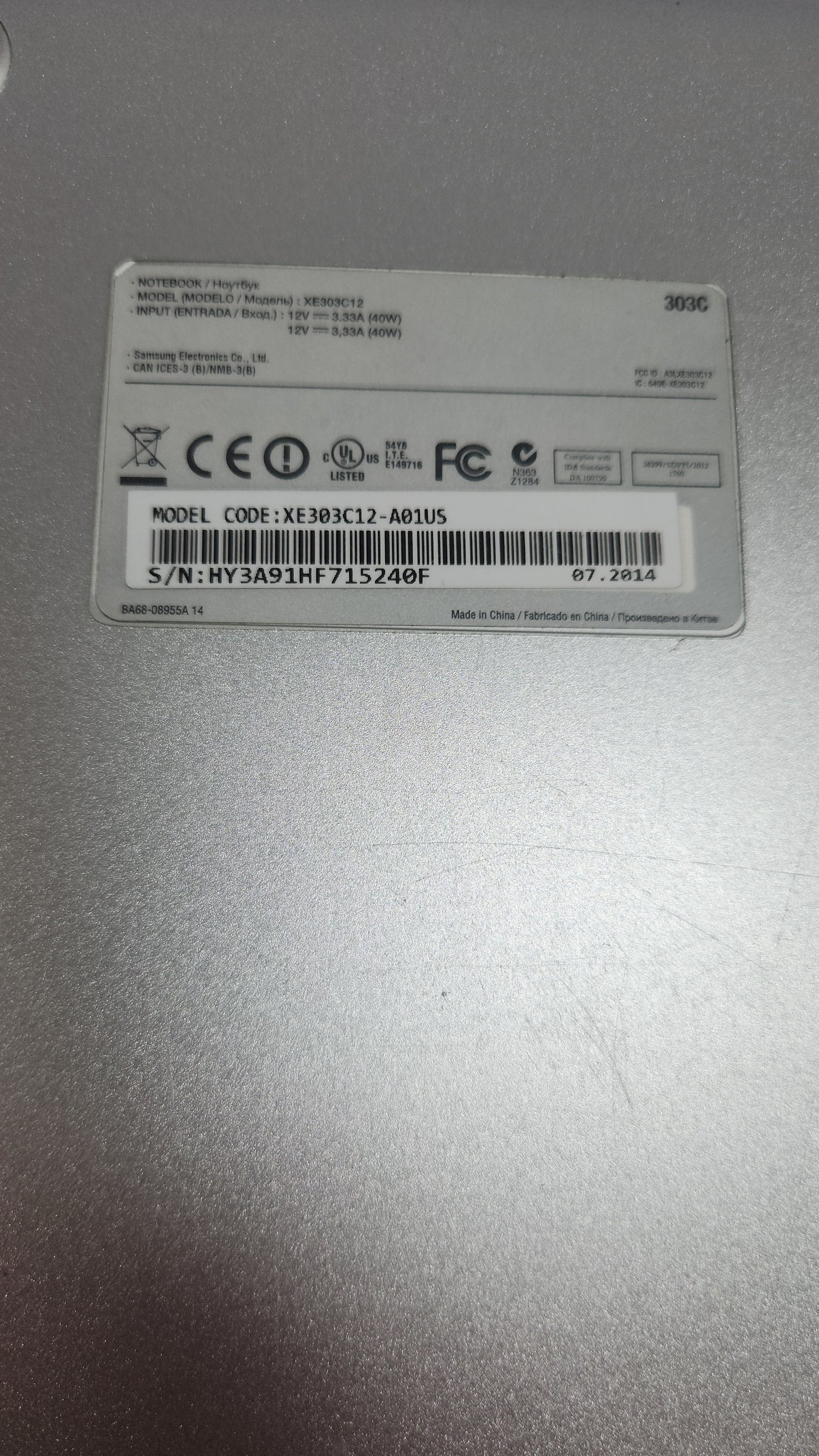 Samsung Chromebook XE303C12-A01US