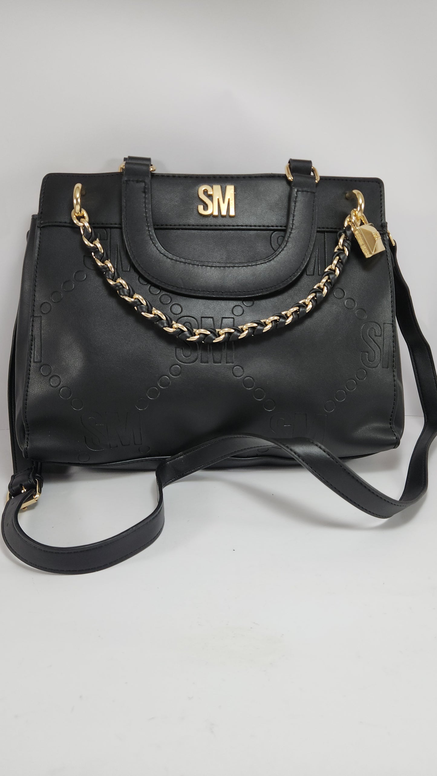 Steve Madden Embossed Logo Blisha Chain Satchel