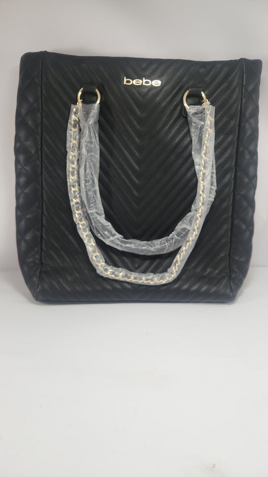 Bebe Samara Quilted Black Tote Bag