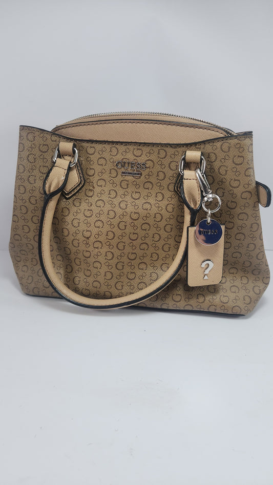 Guess Los Angeles Tan Logo Print Purse