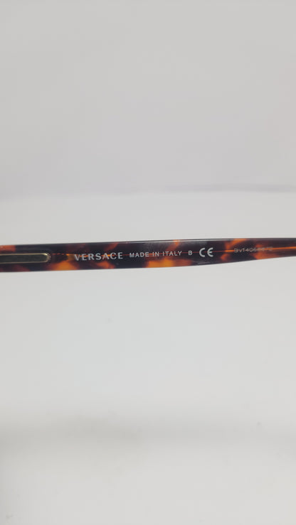 Versace Tortoise con Lentes Azul Espejo y Detalles Dorados