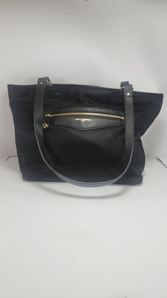 Karl Lagerfeld Paris Black Nylon Tote Bag