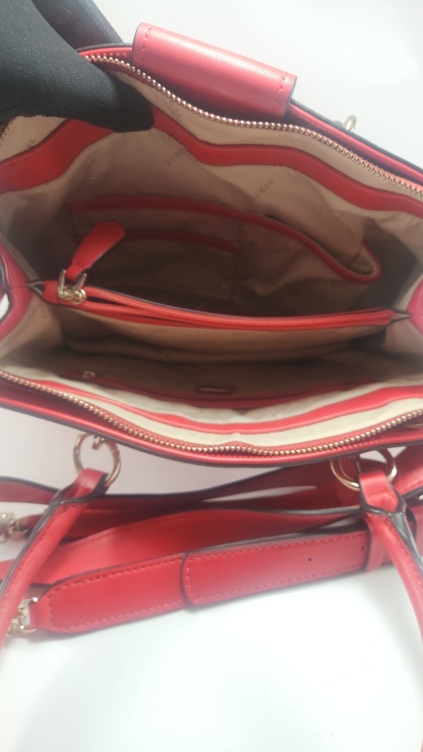Guess Red Faux Leather Satchel