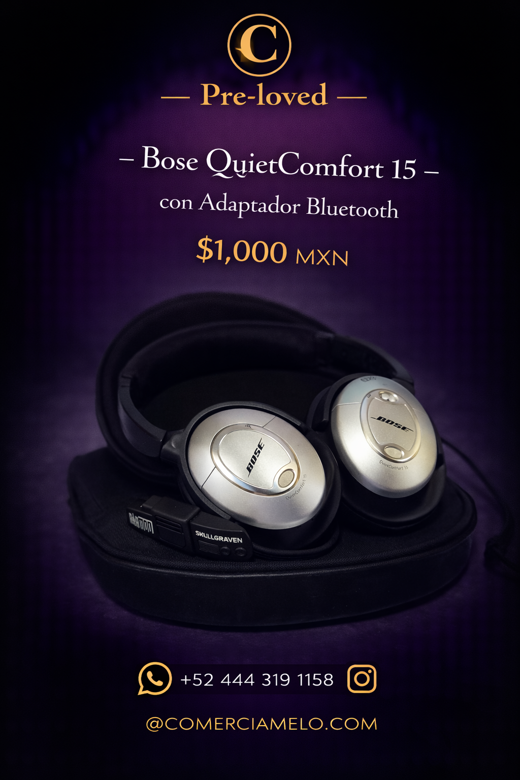 Bose QuietComfort 15 con Adaptador Bluetooth