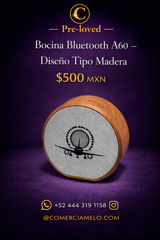 Bocina Bluetooth A60 – Diseño Tipo Madera