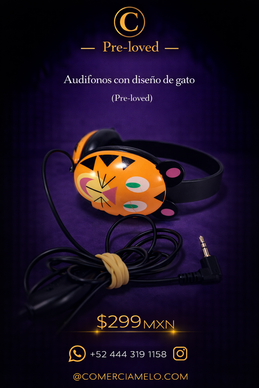 Audífonos con diseño de gato