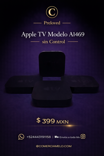 Apple TV Modelo A1469 con Control –  ( No control )