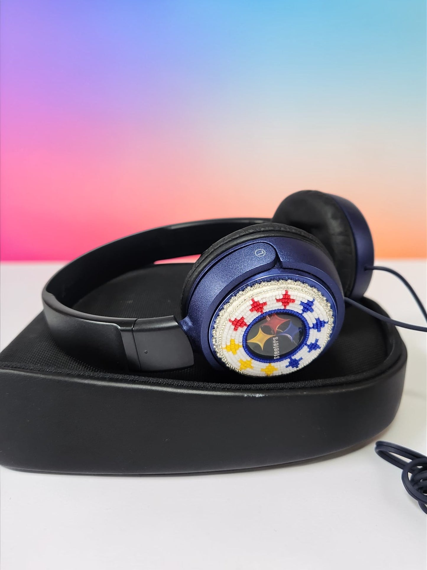 Audífonos Decorativos Artesanales – Estilo Beads Steelers