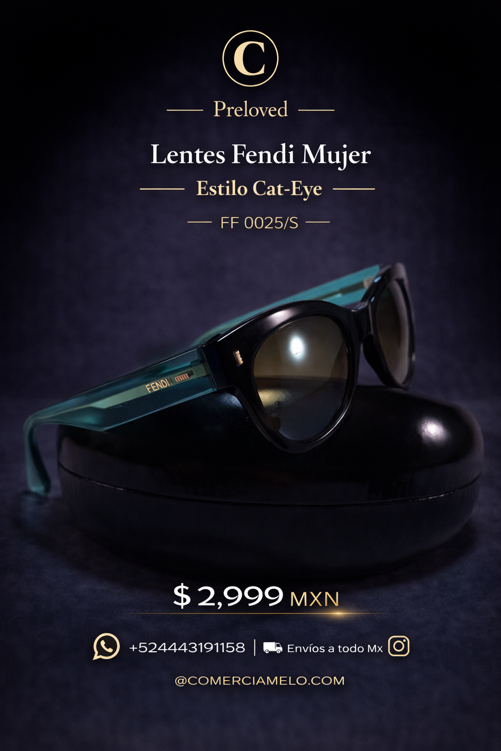 Lentes Fendi Mujer Estilo Cat-Eye FF 0025/S