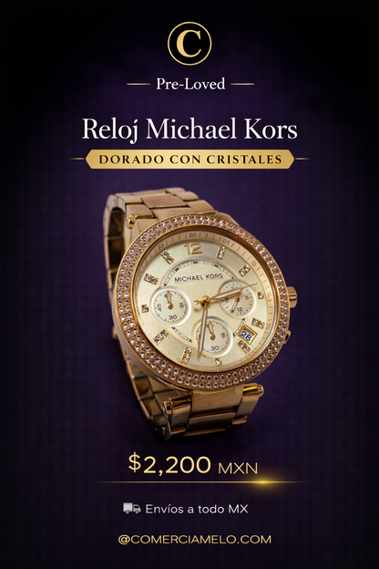 Reloj Michael Kors Dorado con Cristales