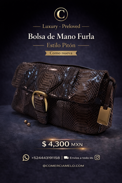 Bolsa de Mano Furla Estilo Pitón