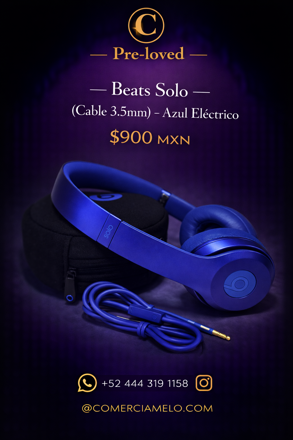 Beats Solo (Cable) – Azul Eléctrico