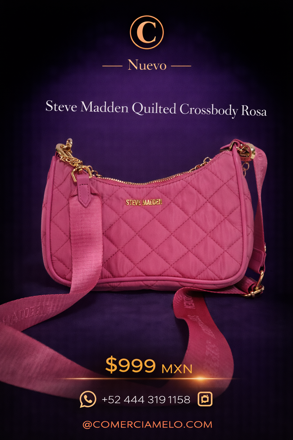 Steve Madden Quilted Crossbody Rosa