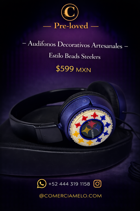 Audífonos Decorativos Artesanales – Estilo Beads Steelers