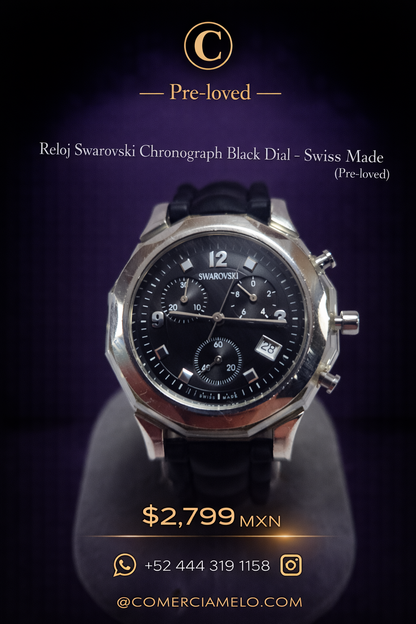 Reloj Swarovski Chronograph Black Dial – Swiss Made
