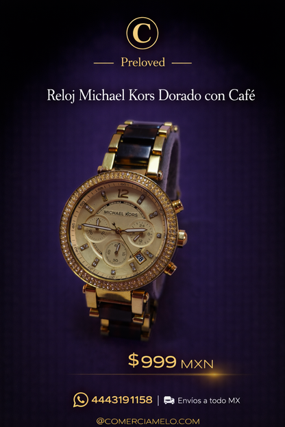 Reloj Michael Kors Dorado con Cafe